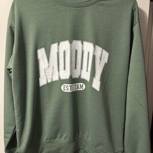 Green " Moody " Thin Lightweight Sweatshirt. Sz S But Roomie